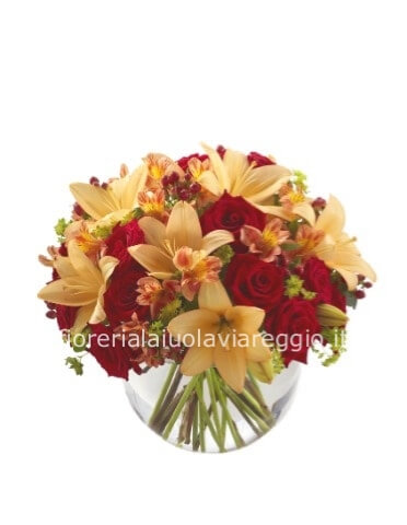 Mazzo di lilium e rose