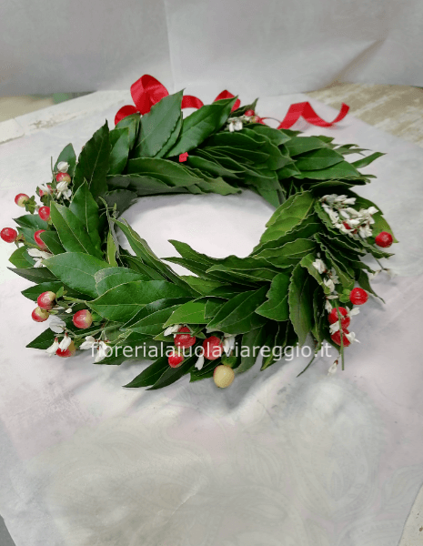 coroncina alloro con fiori