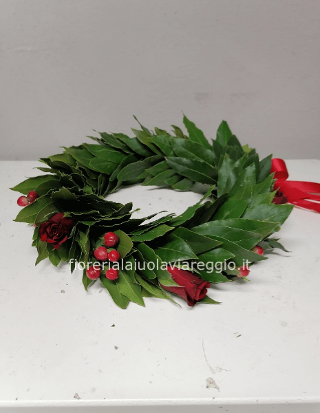 coroncina alloro con fiori